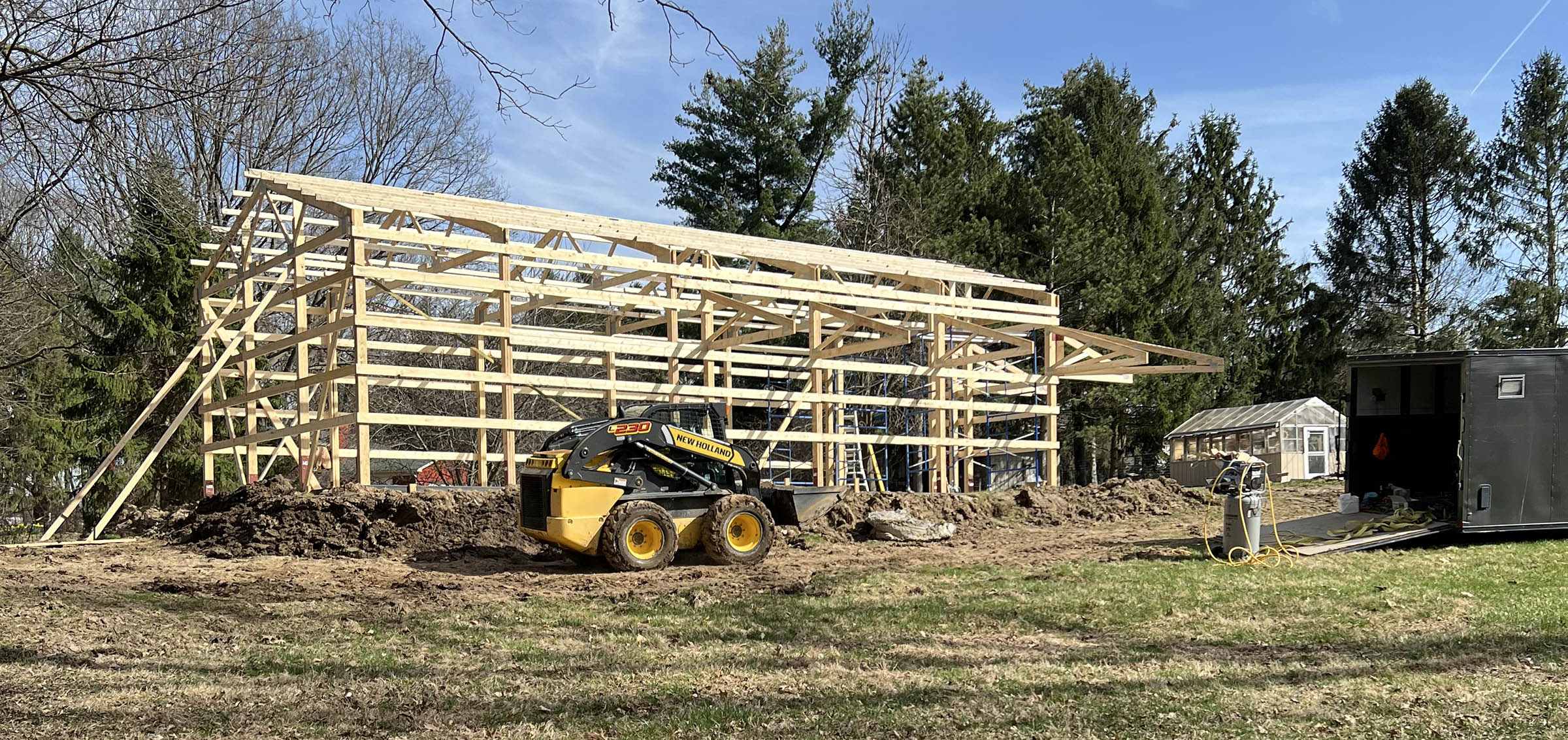 Pole Barn Suburban Garage on Construction